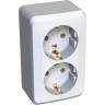 Розетка двойная SCHNEIDER ELECTRIC ЭТЮД с заземлением без шторок 16А 250B, белый, Россия PA16-007B