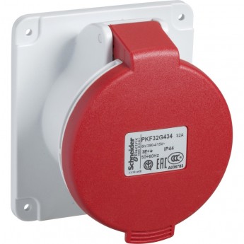 Розетка скрытой установки прямая винтовая SCHNEIDER ELECTRIC PRATIKA 16А 3P+N+E IP44 380В