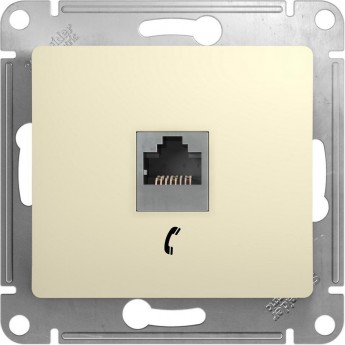 Розетка телефонная SCHNEIDER ELECTRIC GLOSSA RJ11, БЕЖЕВЫЙ
