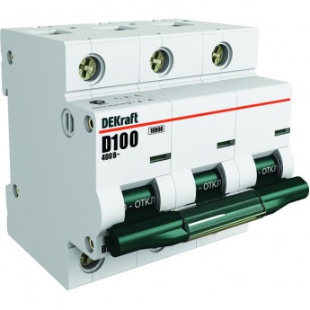 Автоматический выключатель SCHNEIDER ELECTRIC DEKRAFT 3Р 100А х-ка D ВА-201 10кА