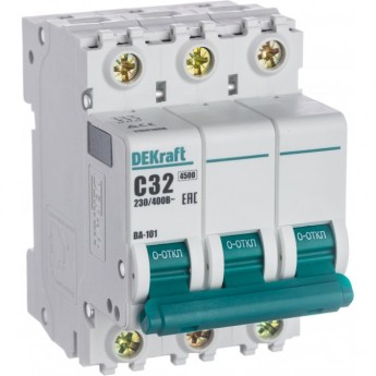 Автоматический выключатель SCHNEIDER ELECTRIC DEKRAFT 3Р 32А х-ка C ВА-101 4,5кА