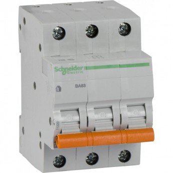 Автоматический выключатель SCHNEIDER ELECTRIC ДОМОВОЙ ВА63 3П 16A C 4,5 кА, Болгария/Италия
