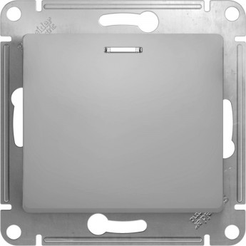 1-клавишный выключатель SCHNEIDER ELECTRIC GLOSSA с подсветкой, сх.1а, 10АХ, механизм, АЛЮМИНИЙ