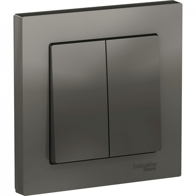 2-клавишный выключатель SCHNEIDER ELECTRIC ATLASDESIGN в сборе, СТАЛЬ ATN000952