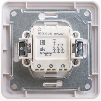3-клавишный выключатель SCHNEIDER ELECTRIC W59, 10АХ, в сборе, БЕЛЫЙ