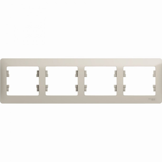4-постовая рамка SCHNEIDER ELECTRIC GLOSSA, горизонтальная, МОЛОЧНЫЙ GSL000904