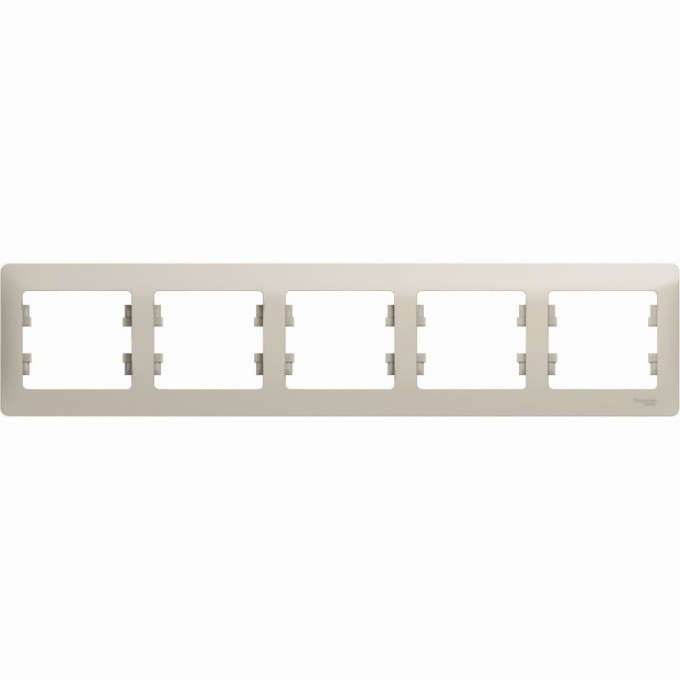 5-постовая рамка SCHNEIDER ELECTRIC GLOSSA, горизонтальная, МОЛОЧНЫЙ GSL000905