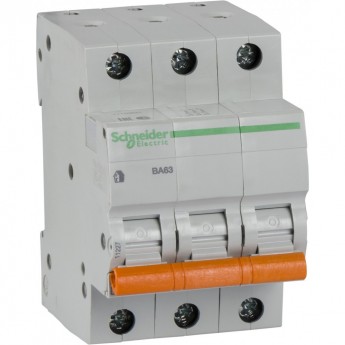 Автоматический выключатель SCHNEIDER ELECTRIC ДОМОВОЙ ВА63 3П 40A C 4,5 кА, Болгария/Италия