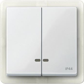 Клавиша двойная SCHNEIDER ELECTRIC MERTEN с окном для световой индикации IP44,ПОЛ.БЕЛЫЙ, SM