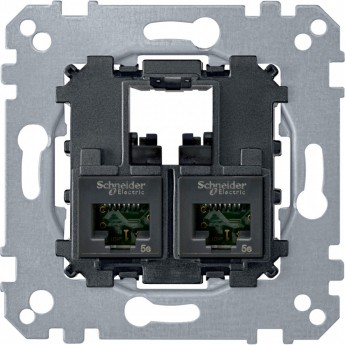 Механизм компьютерной розетки SCHNEIDER ELECTRIC MERTEN 2xRJ45 кат. 5E UTP