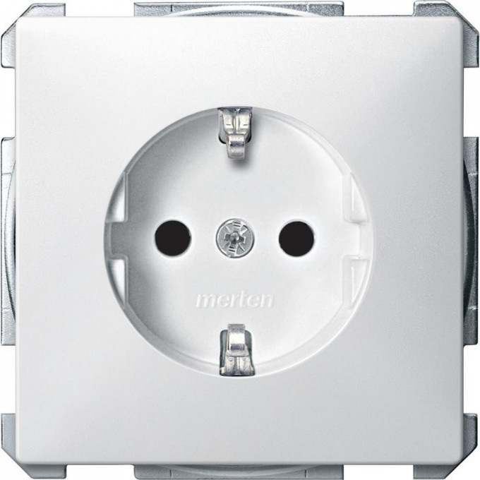 Механизм розетки SCHNEIDER ELECTRIC MERTEN 16А с з/к со шторками, ПОЛ.БЕЛЫЙ, QF SD MTN2400-4019
