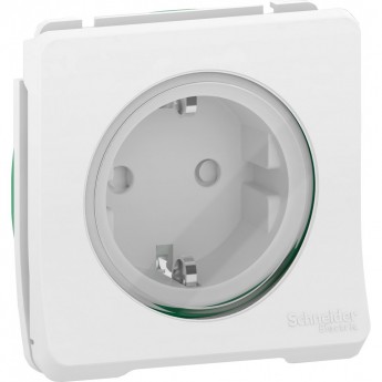 Механизм SCHNEIDER ELECTRIC MUREVA S розетки с заземляющим контактом и шторками, винт.клеммы, БЕЛЫЙ, IP55