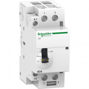 Модульный контактор с ручным управлением SCHNEIDER ELECTRIC ACTI9 iCT40A 2Н
