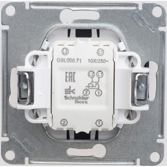 Переключатель 1-клавишный SCHNEIDER ELECTRIC Glossa перекрестный, сх.7, 10АХ, механизм, шоколад