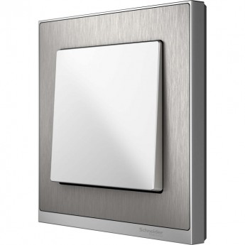 Рамка SCHNEIDER ELECTRIC M-PURE DECOR 1 пост, нержавеющая сталь/алюминий, SM