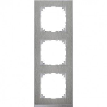 Рамка SCHNEIDER ELECTRIC M-PURE DECOR 3 поста, нержавеющая сталь/алюминий, SM