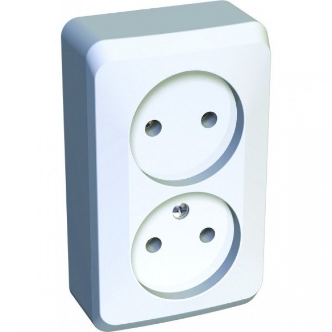 Розетка двойная SCHNEIDER ELECTRIC ЭТЮД без заземления без шторок 16А 250B, белый, Россия PA16-005B