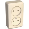 Розетка двойная SCHNEIDER ELECTRIC ЭТЮД без заземления без шторок 16А 250B, кремовый, Россия PA16-005K