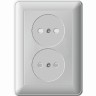 Розетка двойная SCHNEIDER ELECTRIC W59 без заземления со шторками, 16А, в сборе, чёрный бархат RS16-254-68
