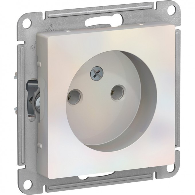 Розетка SCHNEIDER ELECTRIC ATLASDESIGN без заземления, без шторок, механизм, жемчуг ATN000441