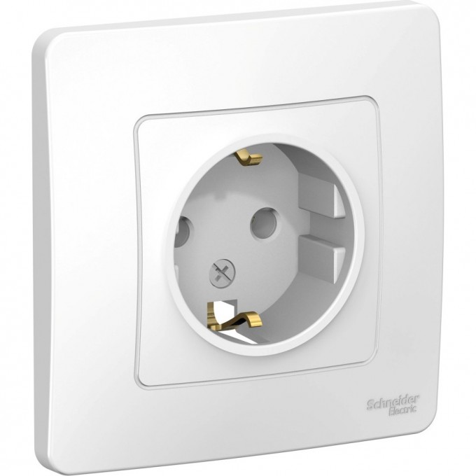 Розетка SCHNEIDER ELECTRIC BLANCA с/у, с заземлением, без шторок, 16А, 250В, белый BLNRS001011