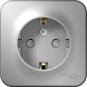 Розетка SCHNEIDER ELECTRIC BLANCA с заземлением, со шторками, 16А, 250В, алюминий BLNRA011103
