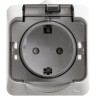 Розетка SCHNEIDER ELECTRIC ЭТЮД О/У IP44 с заземлением со шторками 16А 250B, белый, Россия PA16-044B