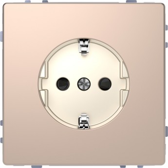 Розетка SCHNEIDER ELECTRIC MERTEN D-LIFE 16А, с заземлением и шторками, шампань