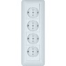 Розетка SCHNEIDER ELECTRIC ПРИМА О/У 4-местная, с заземлением, со шторками, МОНТ.ПЛ.16А 250В, белый,розн.уп.Россия RA16-411M-BI