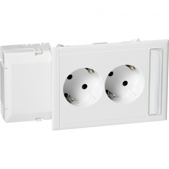 Розетка SCHNEIDER ELECTRIC THORSMAN CYB-PS двойная шторки+окно белая