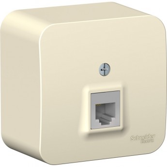 Розетка телефонная SCHNEIDER ELECTRIC BLANCA RJ11, с изолирующей пластиной, МОЛОЧНЫЙ
