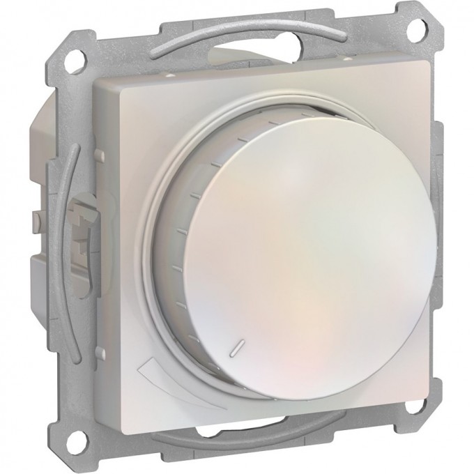 Светорегулятор (диммер) SCHNEIDER ELECTRIC ATLASDESIGN, поворотно-нажимной, LED, RC, 315Вт, механизм, ЖЕМЧУГ ATN000434