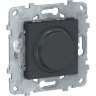 Светорегулятор (диммер) SCHNEIDER ELECTRIC UNICA NEW поворотно-нажимной, универсальный 5-200Вт, антрацит NU551454