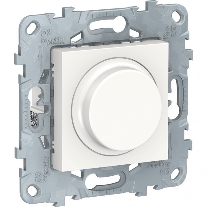 Светорегулятор (диммер) SCHNEIDER ELECTRIC UNICA NEW поворотно-нажимной, универсальный 5-200Вт, белый NU551418