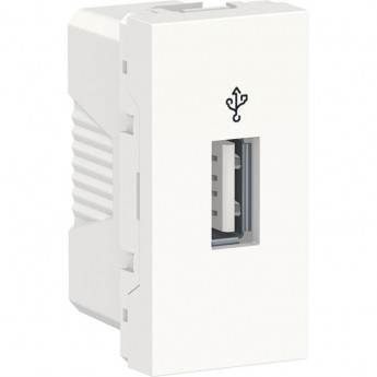 USB-коннектор SCHNEIDER ELECTRIC UNICA MODULAR, 1 модуль, белый