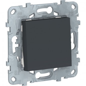 Выключатель 1-клавишный SCHNEIDER ELECTRIC UNICA NEW, кнопочный, сх. 1, 10 A, антрацит