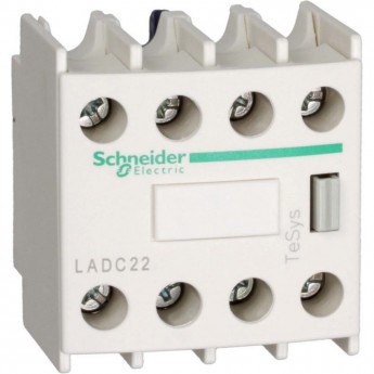 Дополнительный контактный блок SCHNEIDER ELECTRIC TESYS фронтальный монтаж, крепление с помощью винтовых зажимов 2НО+2НЗ