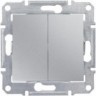 Переключатель 2-клавишный SCHNEIDER ELECTRIC SEDNA, сх.6+6, 10А, 250В, алюминий SDN0600160