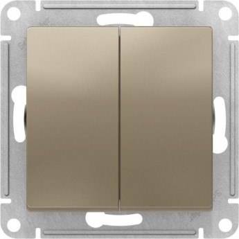 Переключатель перекрестный 2-клавишный SCHNEIDER ELECTRIC ATLASDESIGN 2хсх. 7, 10АХ, механизм, шампань
