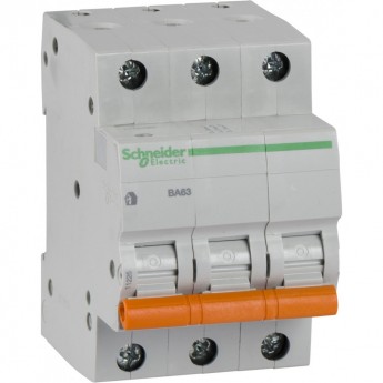 Автоматический выключатель SCHNEIDER ELECTRIC ДОМОВОЙ ВА63 3П 25A C 4,5 кА, Болгария/Италия