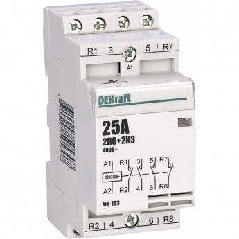 Модульный контактор DEKRAFT 2НО+2НЗ 32А 230В МК-103