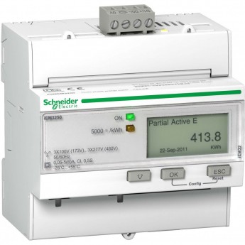 Поверенный счетчик 3-фазный активный SCHNEIDER ELECTRIC ACTI 9 iEM3250, 1 тариф, RS-485, кл. точн. 0.5S, транс. вкл.