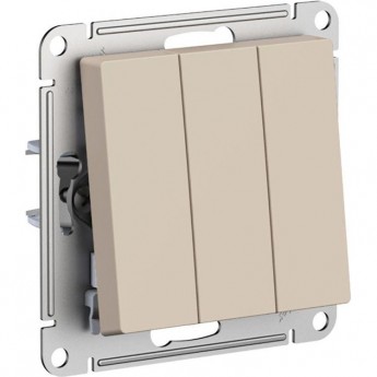 Выключатель 3-клавишный SCHNEIDER ELECTRIC ATLASDESIGN (сх.1+1+1) 10AX механизм, песочный